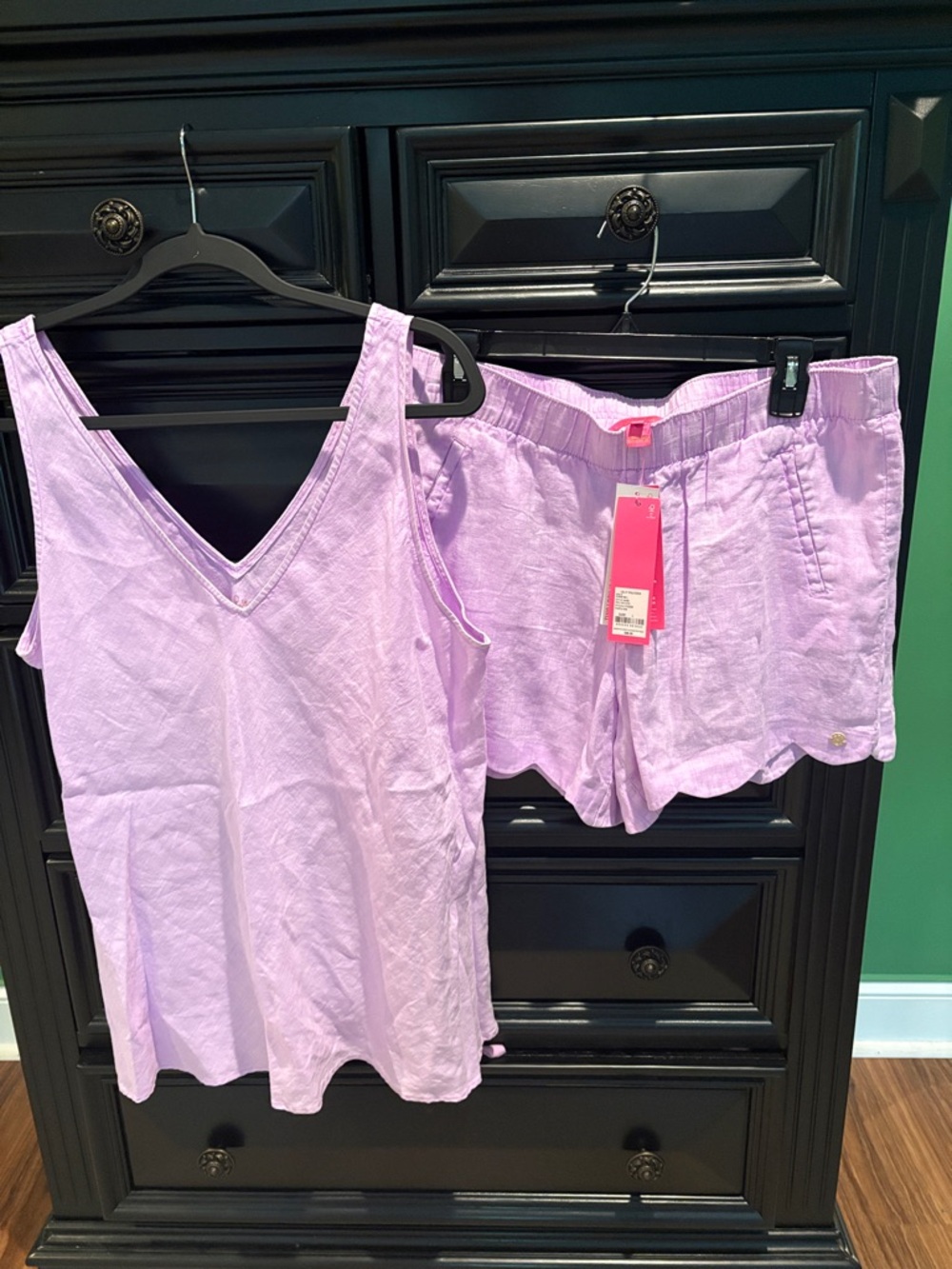 Lilly Pulitzer Lavender V-Neck Tank & Scallop-Trim Shorts Set